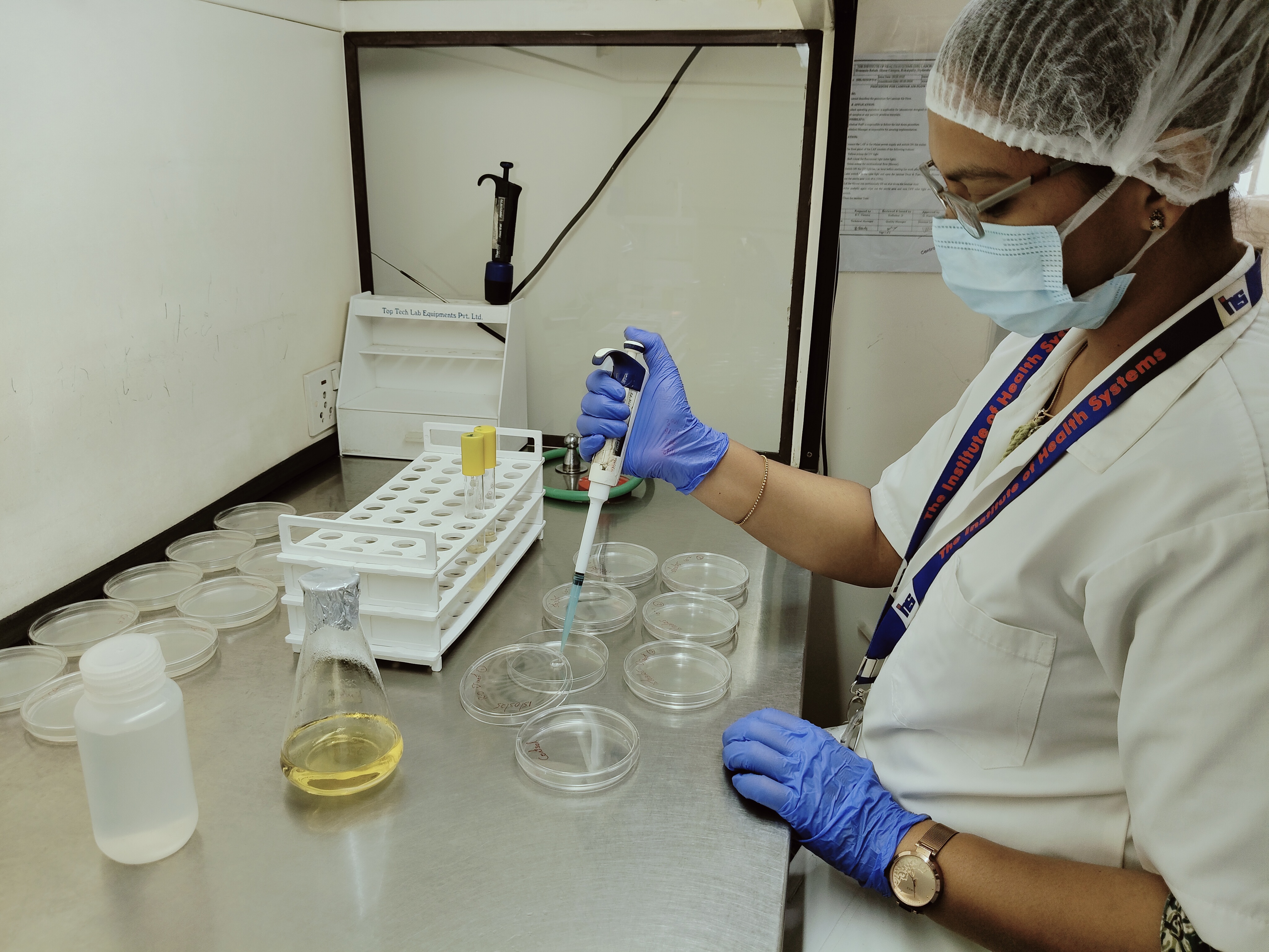 Photo showing Plating & Inoculation in Progress