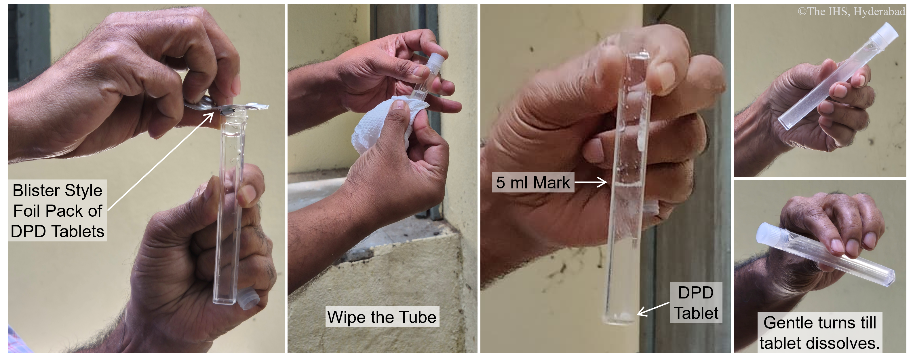Press DPD Tablet, Tilt And Dissolves.